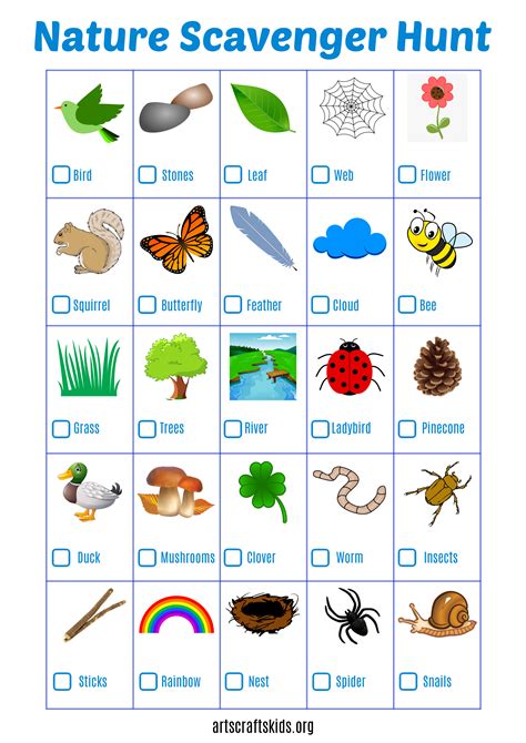 Free Printable Nature Scavenger Hunt With Pictures