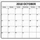 Free Printable October Calendar