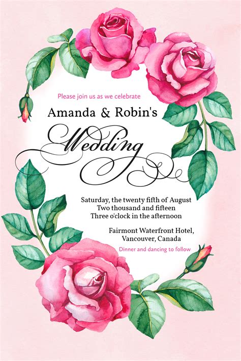 Greenery Geometric Wedding Invitation Templates Editable With MS Word