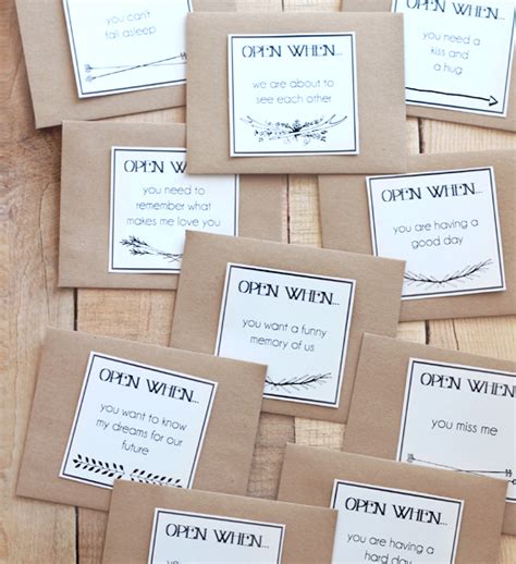 Free Printable Open When Letters Labels