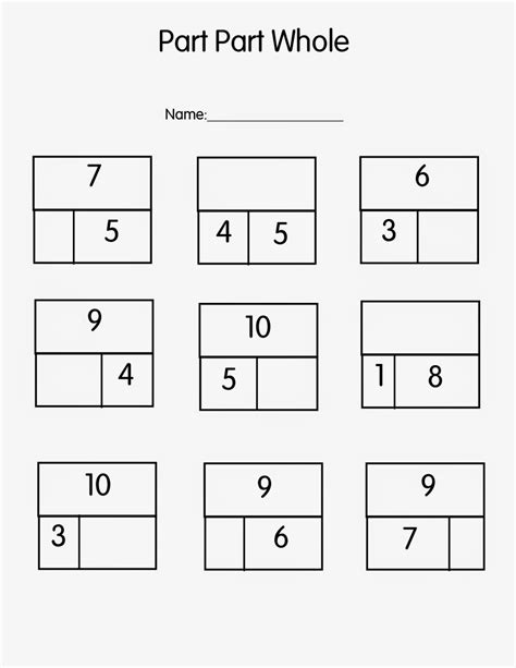 Free Printable Part Part Whole Worksheets