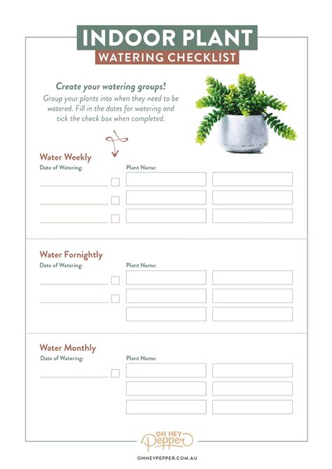 Free Printable Plant Care Sheet