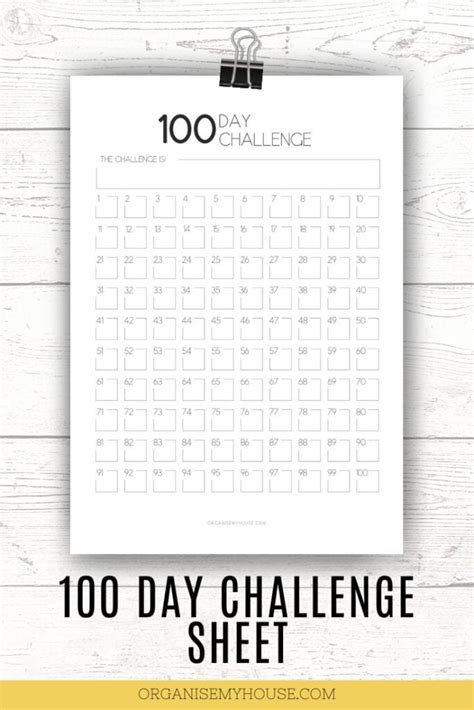 Free Printable Printable 100 Day Challenge Calendar