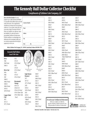 Free Printable Printable Coin Checklist