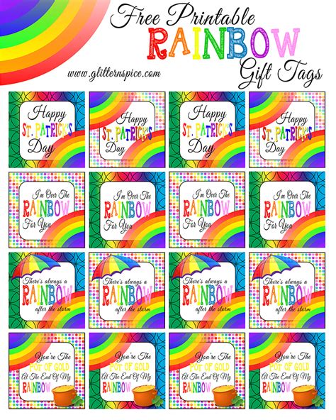 Free Printable Rainbow Gift Tags