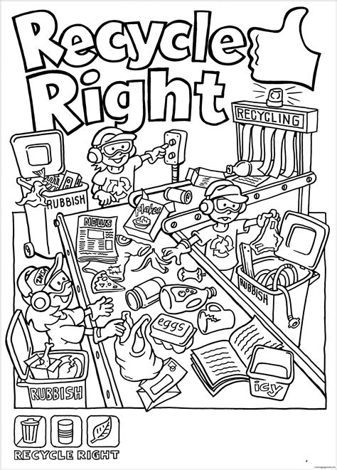 Free Printable Recycling Coloring Pages