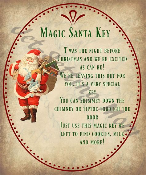 Free Printable Santas Magic Key Poem Printable