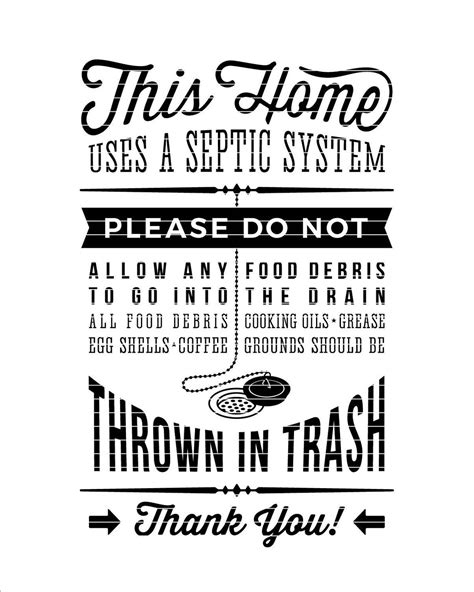 Free Printable Septic Signs