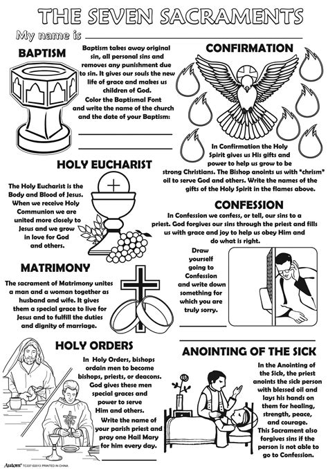 Free Printable Seven Sacraments Coloring Pages