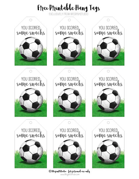 Free Printable Soccer Snack Tags