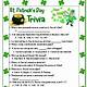 Free Printable St. Patrick's Day Trivia Questions And Answers