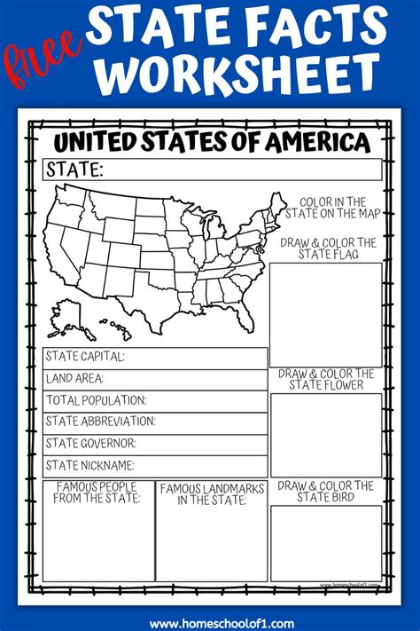 Free Printable State Facts Worksheets
