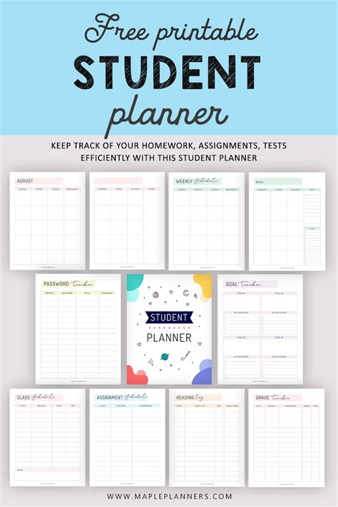 Free Printable Student Planner Pdf