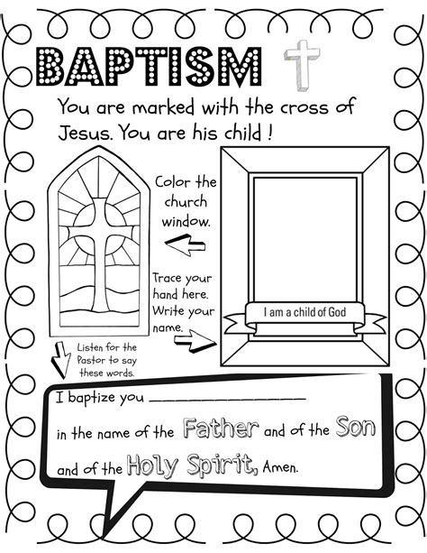 Free Printable Symbols Of Baptism Worksheet