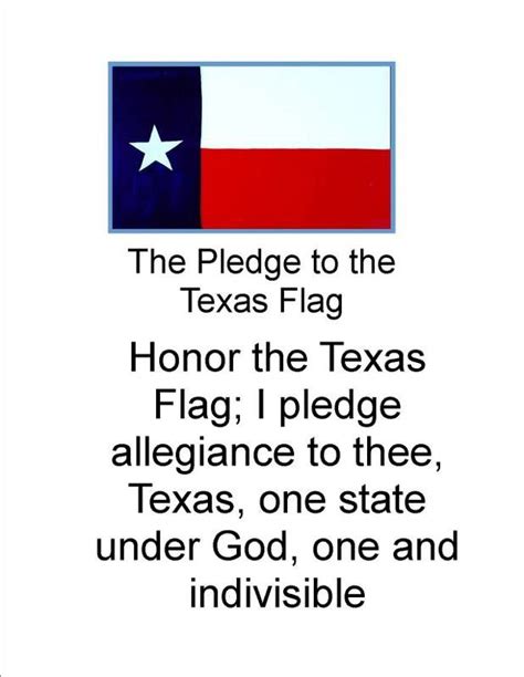 Free Printable Texas Pledge Of Allegiance