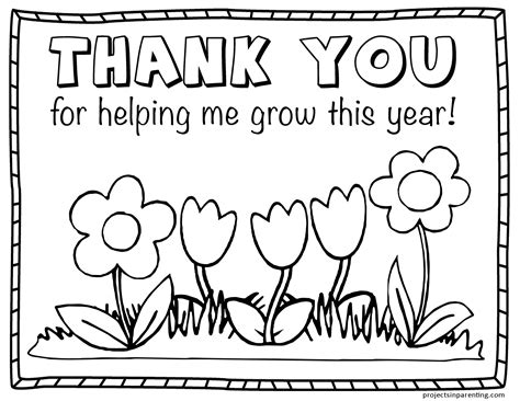 Free Printable Thank You Teacher Coloring Pages