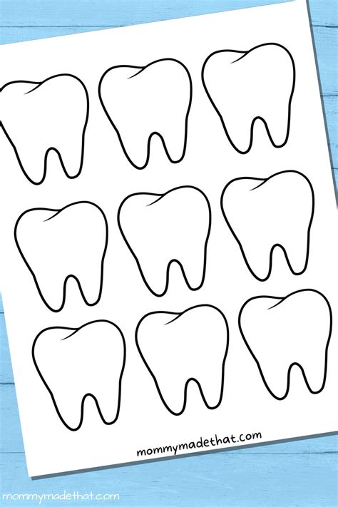 Free Printable Tooth Template Printable