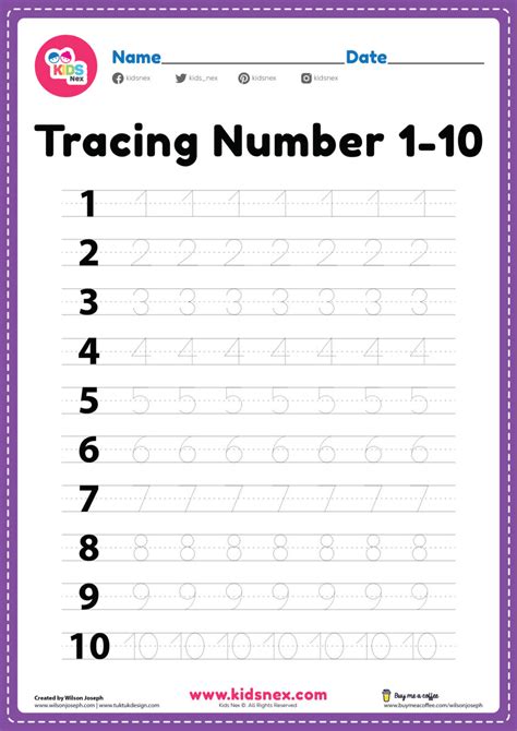 Free Printable Tracing Numbers 1 10