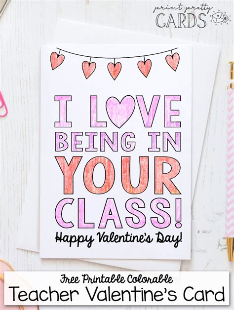 Free Printable Valentine Card For Teacher