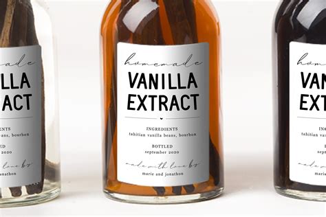 Free Printable Vanilla Extract Labels