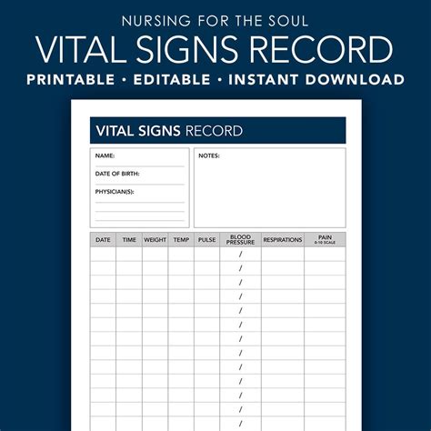 Free Printable Vital Sign Sheets
