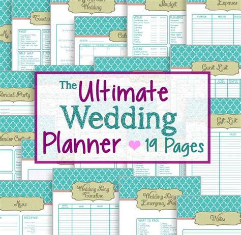Free Printable Wedding Planners