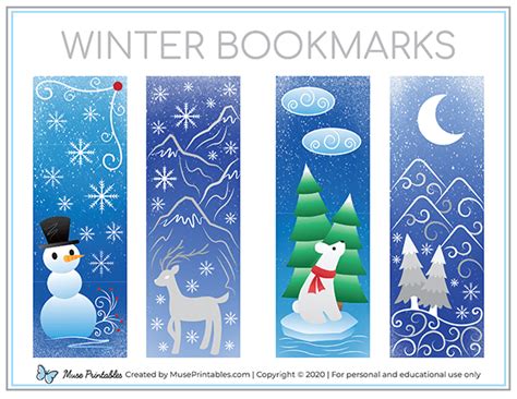 Free Printable Winter Bookmarks