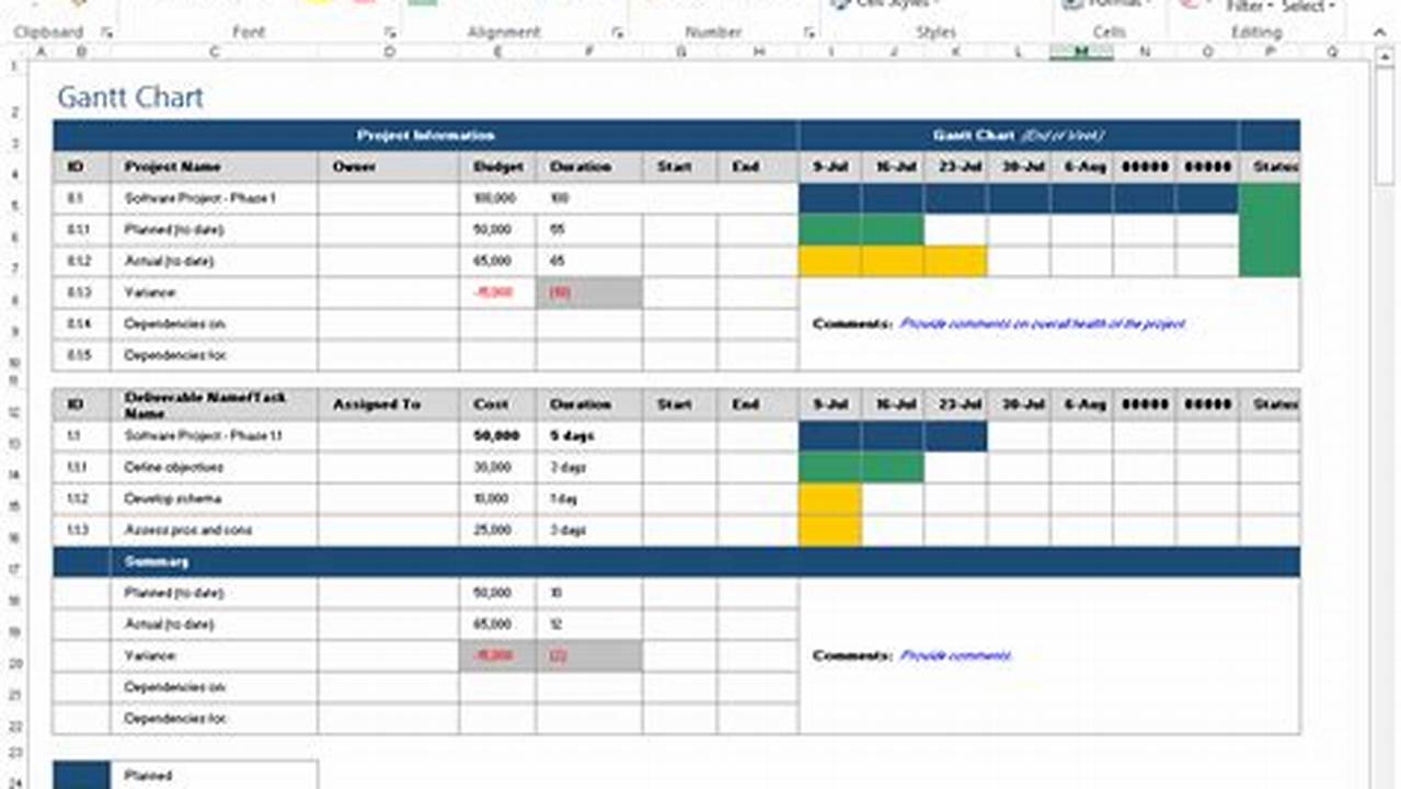 Free Project Planner Template Excel
