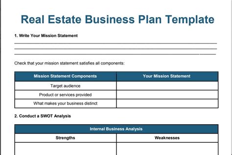 Real Estate Investment Business Plan Template Free Of Real Estate
