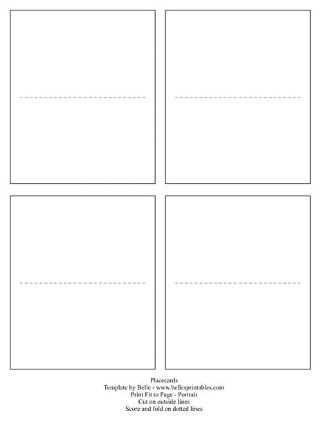 Free Printable Card Templates, Place Card Template, Birthday Card