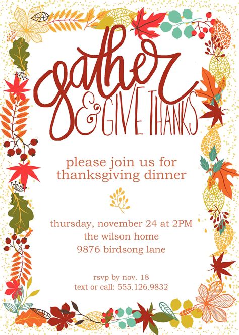 Free Thanksgiving Invitation Templates