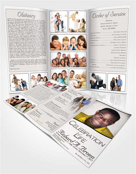 Free Tri Fold Obituary Templates Download