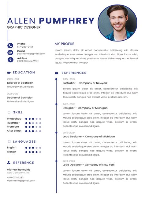 Free Word Templates For Curriculum Vitae (Cv) In English
