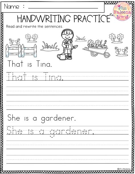 Free Writing Worksheets For 1st Grade