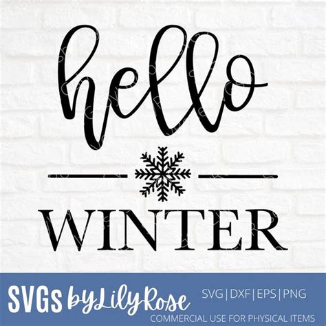 Download Free 'Hello Winter' cut file DXF Files