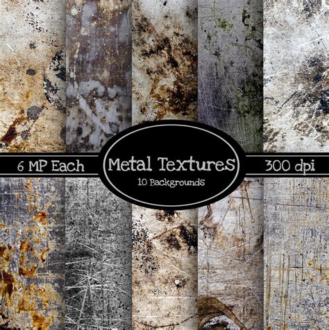 Download Free 10 Pack of Metal Texture Backgrounds Files For Crafts