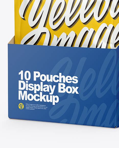Download Free 10 Pouches Display Box Mockup PSD Generator