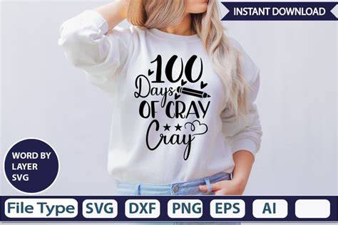 Download Free 100 Days Of Cray SVG Cut File DXF Files