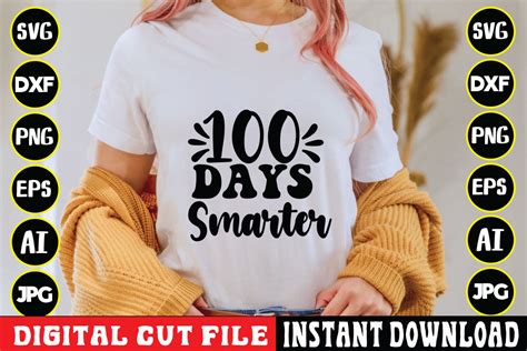 Download Free 100 Days Smarter SVG Cut File DXF Files