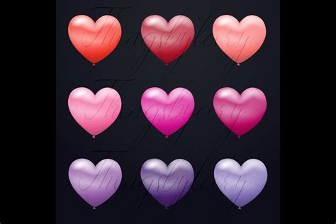 Download Free 100 Gradient Matte Heart Balloon Printable Sticker Clip Arts Files For Crafts