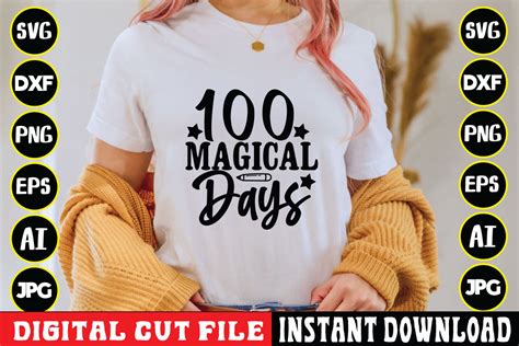 Download Free 100 Magical Days SVG Cut File Easy Edite