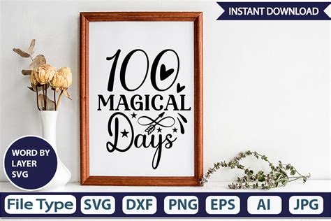 Download Free 100 Magical Days SVG Cut File Files Free PSD Mockups