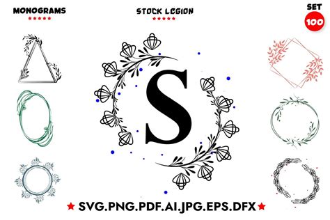 Download Free 100 Monograms SVG Bundle For Cricut