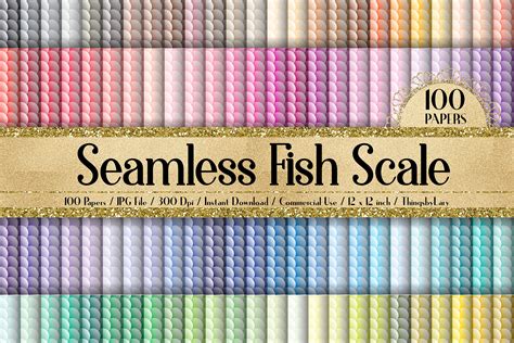 Download Free 100 Seamless Fish Scale Ocean Sea Pattern Digital Papers Commercial Use Free PSD Mockups