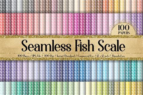 Download Free 100 Seamless Fish Scale Ocean Sea Pattern Digital Papers Files Free PSD Mockups