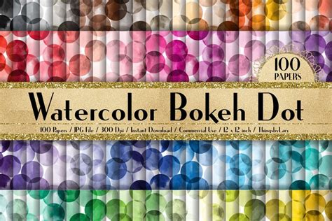 Download Free 100 Seamless Watercolor Big Bokeh Pattern Digital Papers Commercial Use Free PSD Mockups