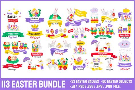 Download Free 113 EASTER BUNDLE COLOR STYLE DXF Files