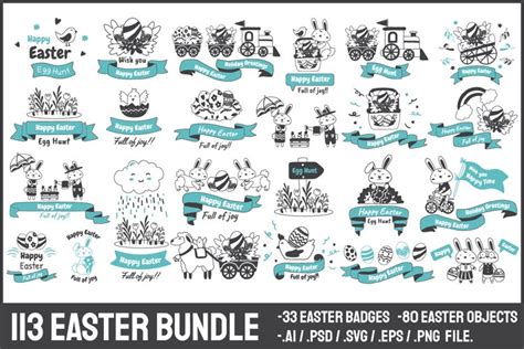 Download Free 113 EASTER BUNDLE OUTLINE STYLE Files Free PSD Mockups