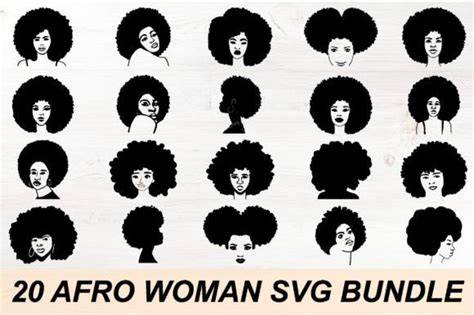 Download Free 12 Afro Woman Designs BUNDLE SVG Cut Files For Crafts