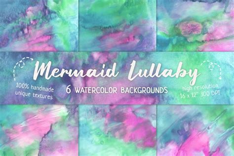 Download Free 12 Mermaid Watercolor Backgrounds Easy Edite